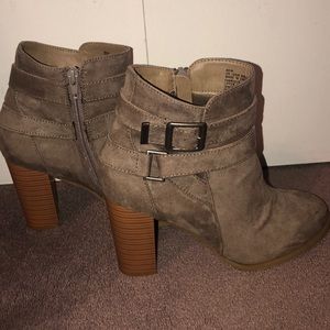 Grey Suade Ankle Boots